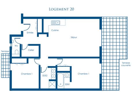 Plan appartement n°20 hotel spa luxe le pinarello en corse