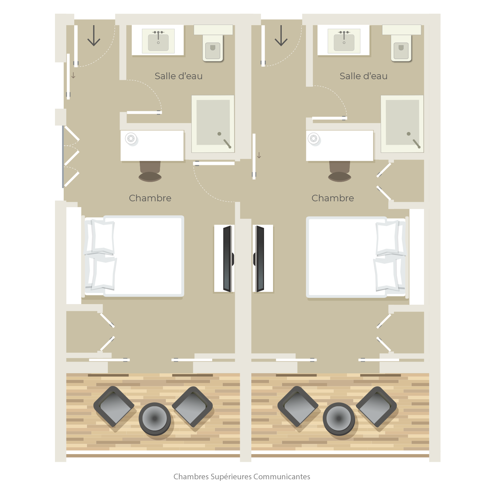 Chambre supérieure dans un hôtel avec spa et plage privative